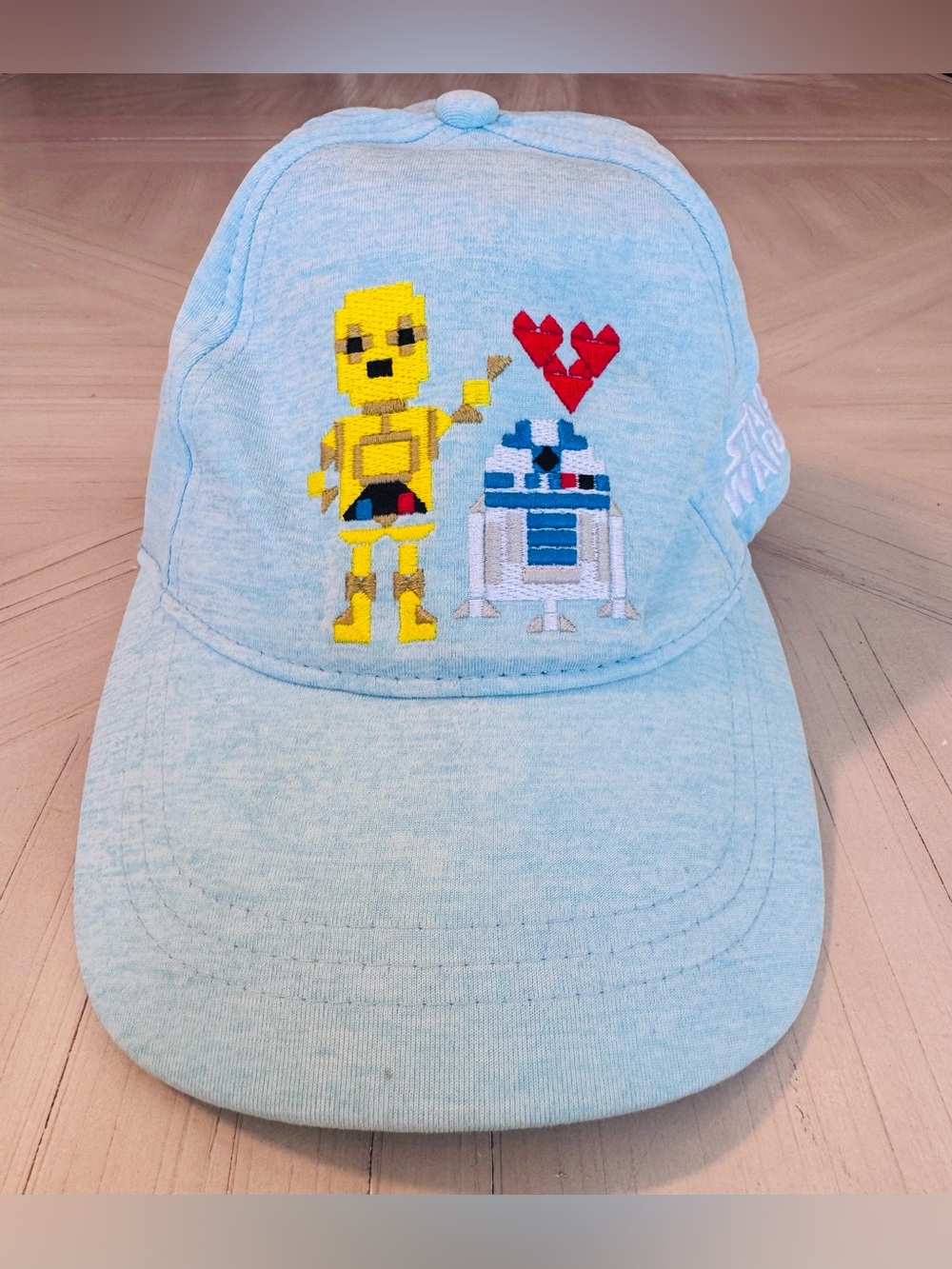 Star Wars C-3PO & R2-D2 Pixel Art Baseball Cap Hat Blue - OSFM